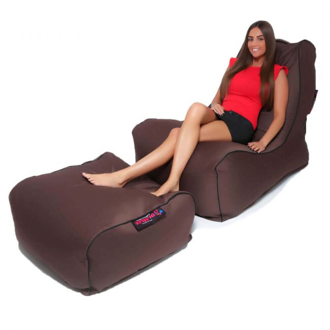 Dr.Relax Sofa +Puff Babzsákfotel - sötét barna