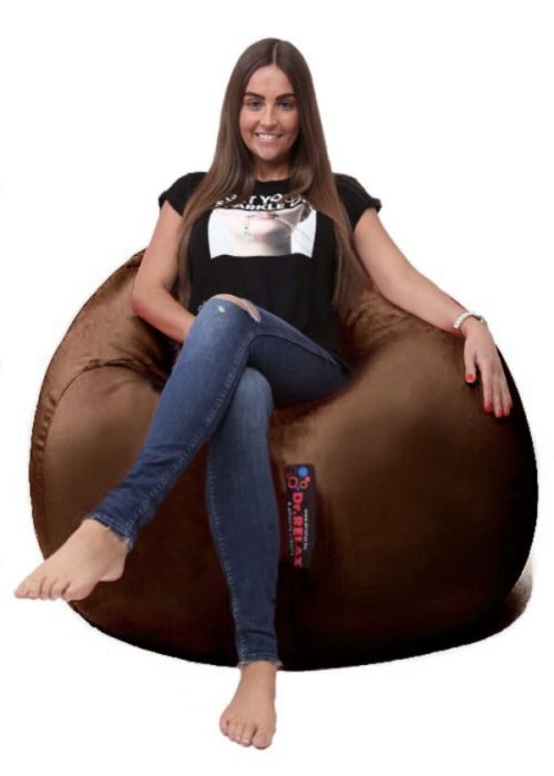 Basic sportszövet babzsákfotel sötétbarna